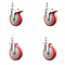 Service Caster 5 Inch 316SS Red Polyurethane 3/8 Inch Threaded Stem Caster Lock Brake, 2PK SS316TSTTL20S514-PPUB-RED-381615-2S2 - alternate 2